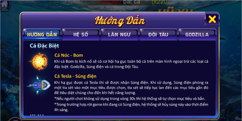 Tính năng đặc biệt nổi bật có trong game săn cá đại chiến