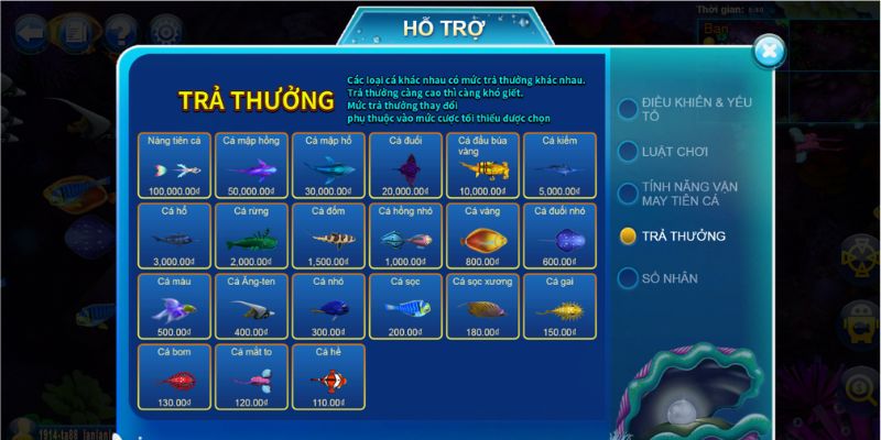 Tỷ lệ trả thưởng hấp dẫn của Fish Catch